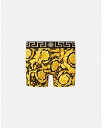 Versace - Printed Jacquard Cotton-Jersey Long Trunks - Lyst