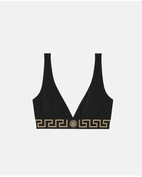 Versace - Cotton-Jersey Triangle Bralette - Lyst