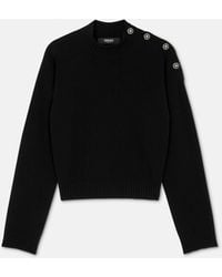 Versace - Wool-Cashmere Knit Boxy Sweater - Lyst