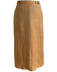 Burberry Linen Maxi Skirt - Multicolour