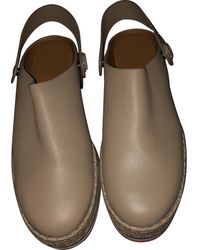 Moncler Espadrilles en Cuir Beige - Neutre