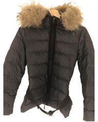 Moncler Mantel Fur Hood en Synthétique Noir