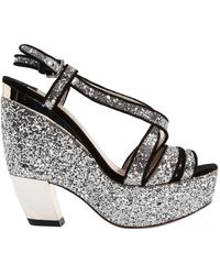 Miu Miu Escarpins \N en À paillettes Argenté - Multicolore