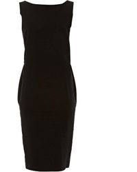 Lanvin Wolle Midi Kleid - Schwarz