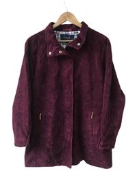 Burberry Velvet Trench Coat - Purple