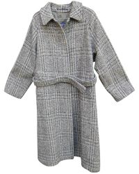 Burberry Tweed Coat - Grey