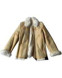 Burberry Shearling Peacoat - Yellow