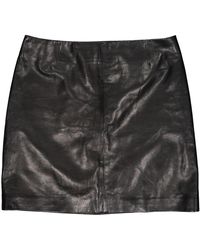 Miu Miu Falda en cuero negro \N