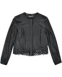 Diane von Furstenberg Leder Blazer - Schwarz
