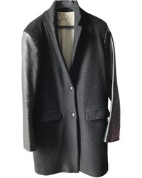 Sandro Black Leather Coats