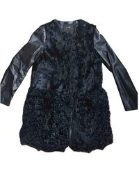 Sandro Mongolisches lamm Mäntel - Schwarz