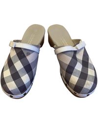 Burberry Cloth Mules & Clogs - Natural