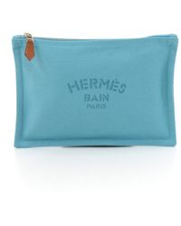 Hermès Petite maroquinerie \N en Toile Bleu