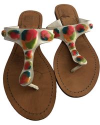 Diane von Furstenberg Leder Sandalen - Weiß