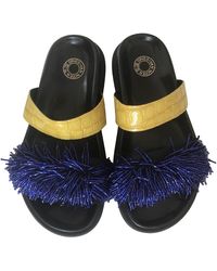 Marni Leder Pantoffeln - Blau