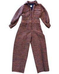 Chanel Combinaisons en Laine Orange