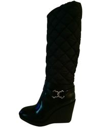 Moncler Bottes en Cuir Noir