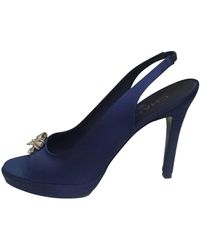 Chanel Scarpe con tacco in tela marina - Blu