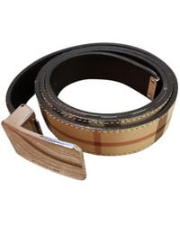 Burberry Leather Belt - Natural