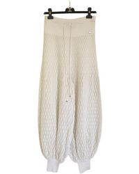 Chanel Pantaloni alla turca in Lino - Bianco