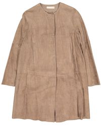 Max Mara Mantel en Suede Beige - Neutre