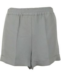 Valentino \n Grey Silk Shorts - Gray