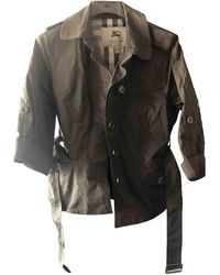 Burberry Khaki Linen Trench Coat - Multicolour