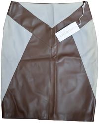 Valentino Falda en cuero marrón \N