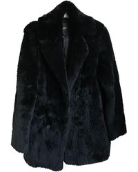 Maje Fall Winter 2018 Black Rabbit Coat