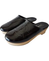 Chanel Zoccoli in vernice nero