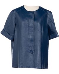 Marni Leder Blouson - Blau