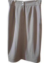 Chanel Wolle Halblang Rock - Natur