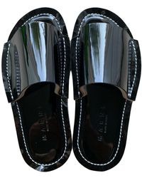 Marni Leder Pantoffeln - Schwarz