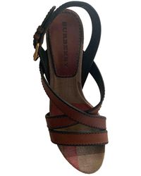 Burberry Leather Sandals - Brown