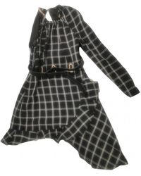 Self-Portrait Seide Mini kleid - Schwarz