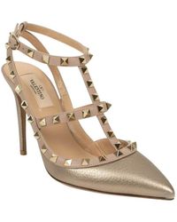 Valentino Rockstud Leder Pumps - Mettallic