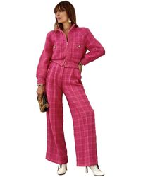 Chanel Pantaloni larghi in Lana - Rosa