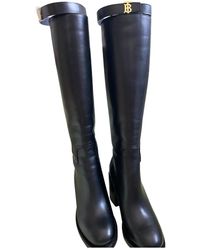 Burberry Leather Boots - Black
