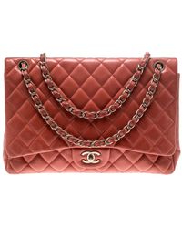 Chanel Timeless/classique Leder Handtaschen - Rot