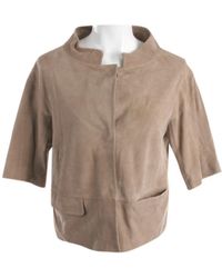Herno Vest en Cuir Beige - Neutre