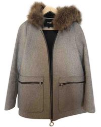 Maje Grey Wool Coat - Gray