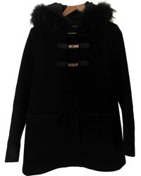 Maje Navy Wool Coat - Black