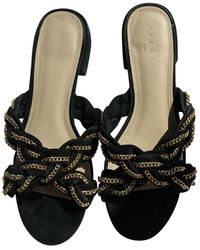 Sandro Leder Pantoffeln - Schwarz