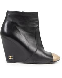 Chanel Leder Stiefeletten - Schwarz