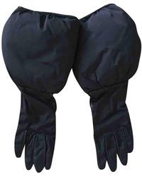 Moncler Gants en Cuir Noir