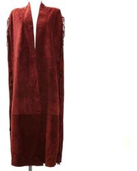 Valentino Cappotto in scamosciato bordeaux \N - Rosso