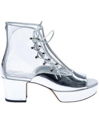 Chanel Stivaletti in plastica argentato - Blu