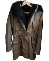 Maje Fall Winter 2018 Khaki Synthetic Coats - Multicolour