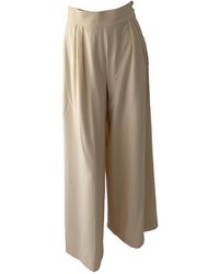 Chanel Pantaloni larghi in Lana - Neutro