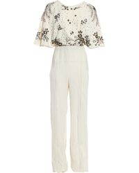 Valentino \n Ecru Viscose Jumpsuits - Multicolour